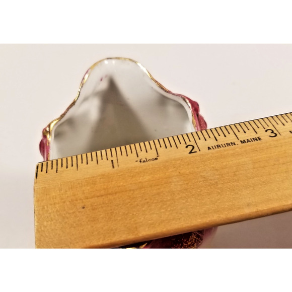 Antique Porcelain Cream Pitcher Gold & Purple Leaf, Cross Mark - Picture 2 of 6